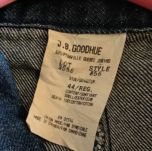 Vintage J. B. GOODHUE Blue Denim Utility Jacket L - Picture 5 of 6